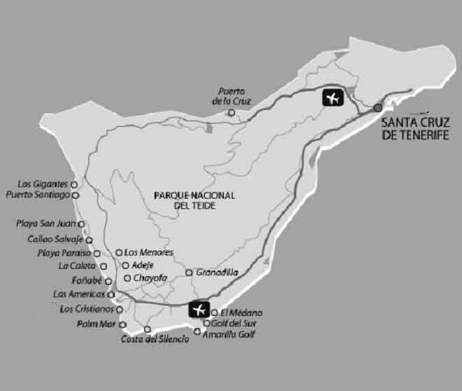 Map of Tenerife Resorts